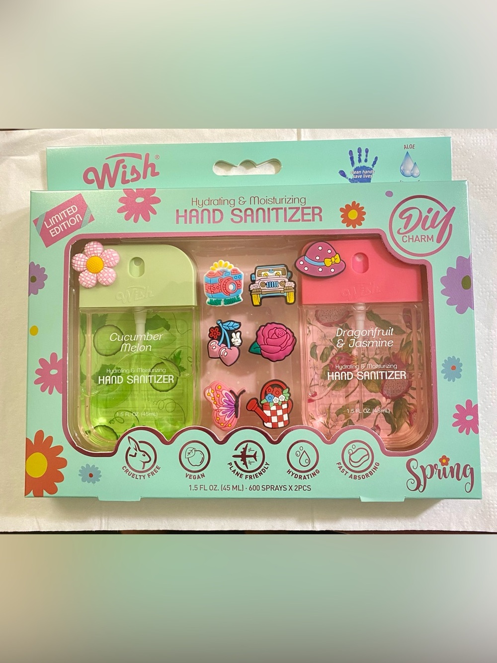 Hydrating Green Hand Sanitizer 8 DYI Decorative Charms
